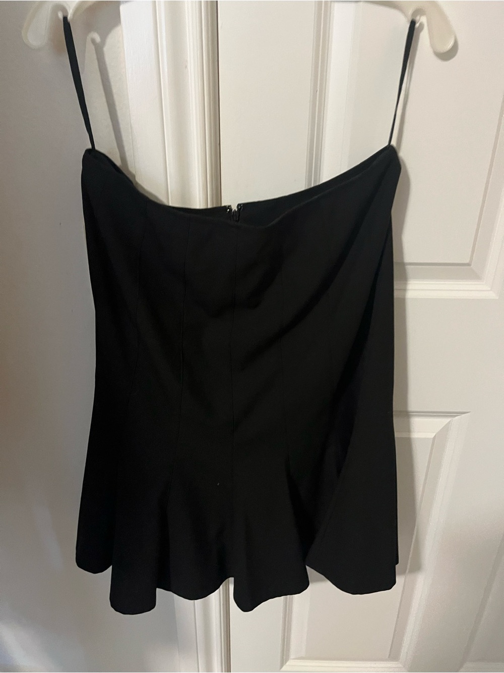 Black Striped Flared Midi Skirt